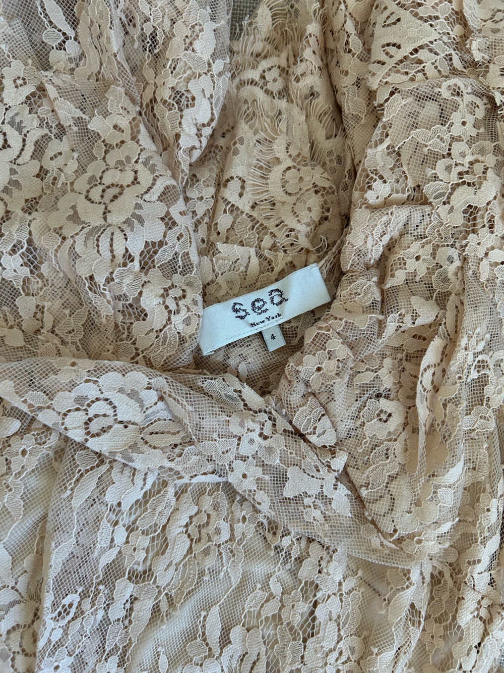 Sea New York Sharleen Lace Maxi Dress - Beige V Neck Romantic Party - Picture 6 of 11